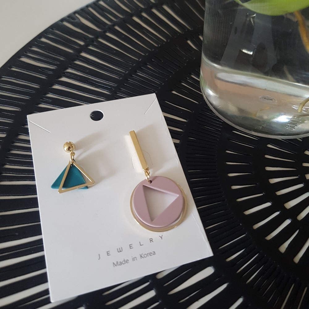Asymmetrical Triangle Earrings